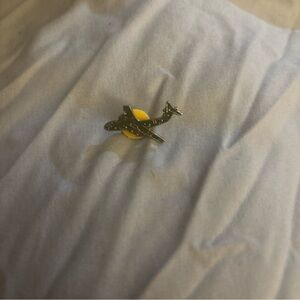 Vintage Military Airplane Bomber Pin Metal Camo Patterned